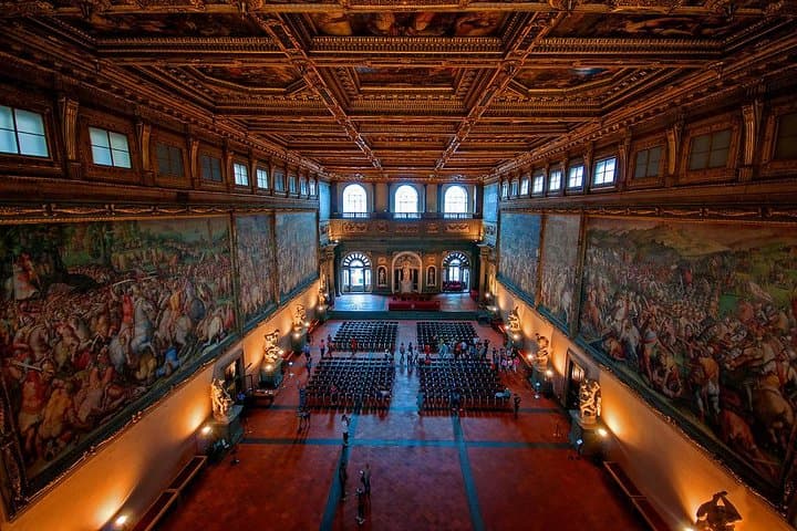 Salone dei 500, entirely frescoed by Giorgio Vasari