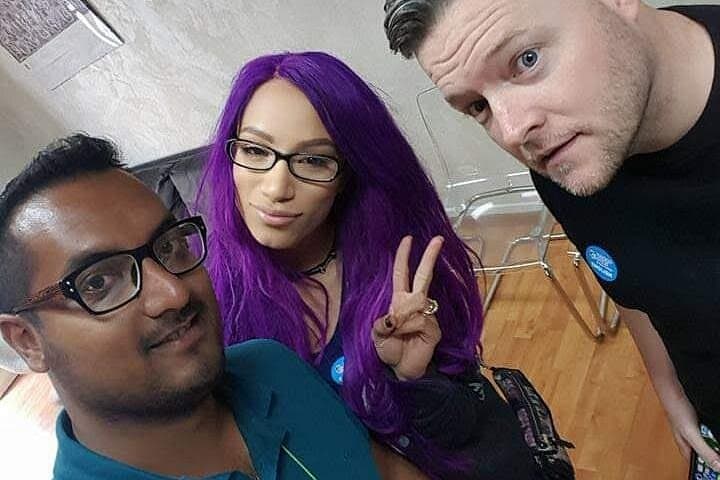 Two wrestling superstars having a private tour with us.
