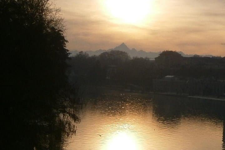 Sunset on Po river