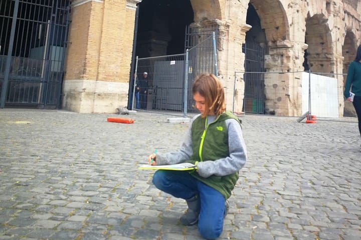 Child engaged during a Colosseum Tour