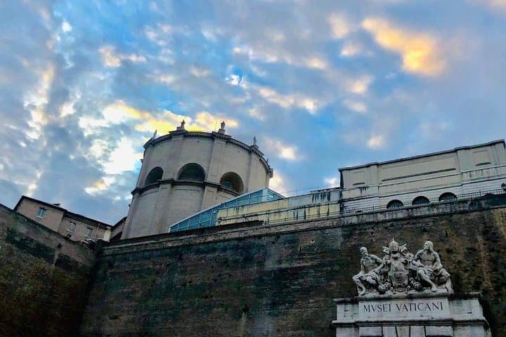 Beautiful sky at the Vatican Museums Gate.