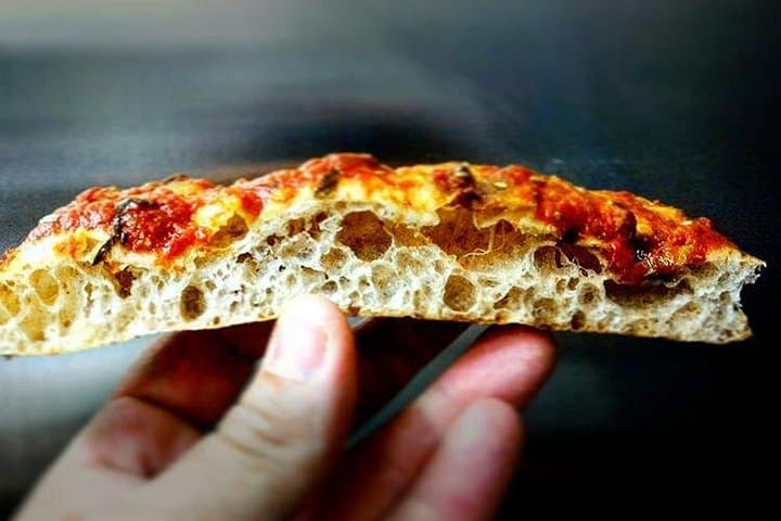 A Schiacciata with tomatoes and Mozzarella