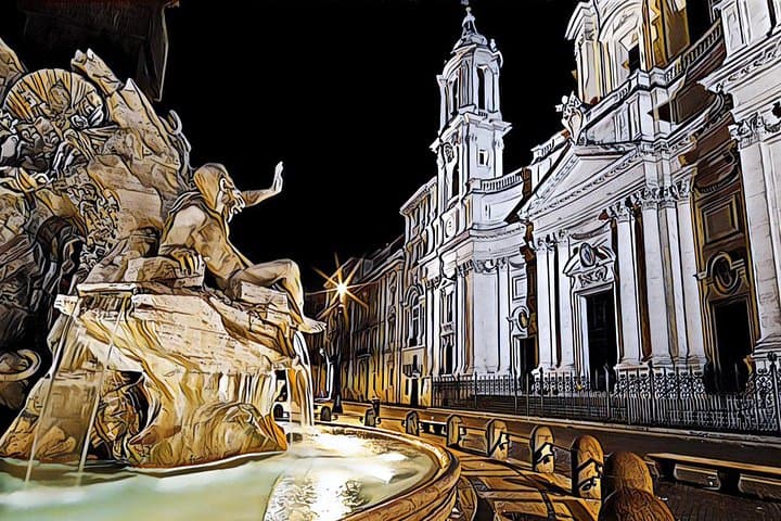 Navona Square by night