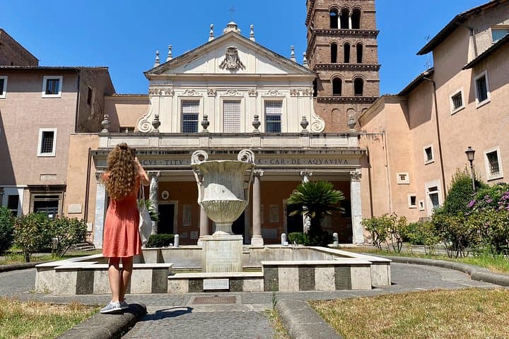 Entrance of the Basilica of Santa Cecilia in Trastevere, Rome