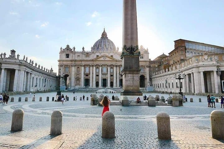 In St. Peter's Square in front of the Basilica