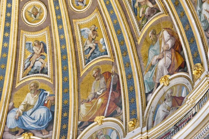 Close up look at the mosaics of the dome