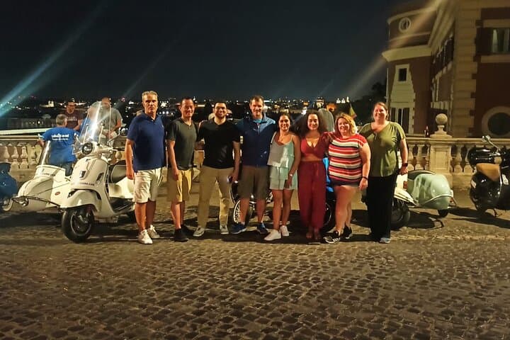 Vespa Sidecar Tour By Night with Pickup