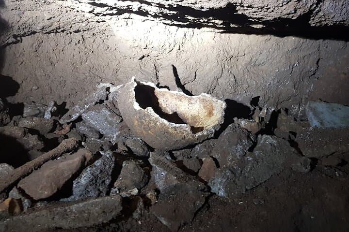Remains of ancient Christians buried in the catacomb