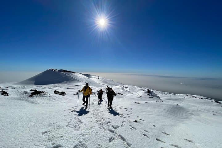 Hike near the summit craters up to the maximum safe altitude currently foreseen