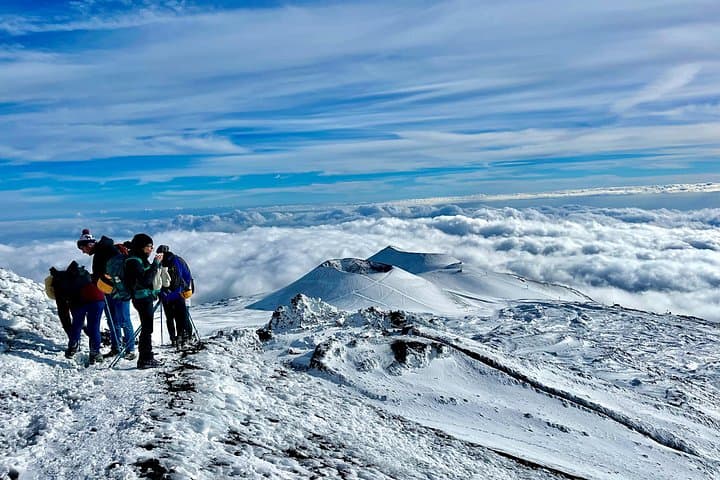 Hike near the summit craters up to the maximum safe altitude currently foreseen