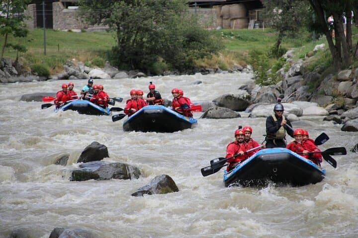 Rafting power on the river Noce in Val di Sole Trentino