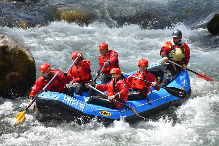 Rafting power on the river Noce in Val di Sole Trentino