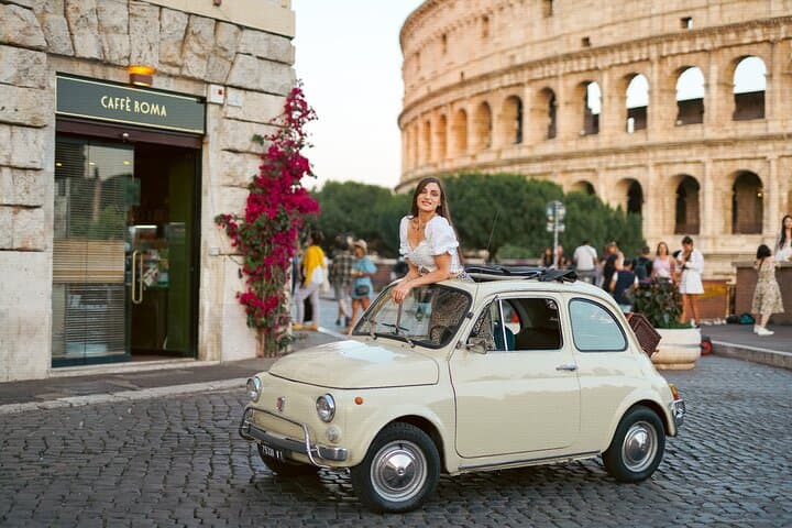 Rome Vintage Fiat 500 car Tour With Photographer