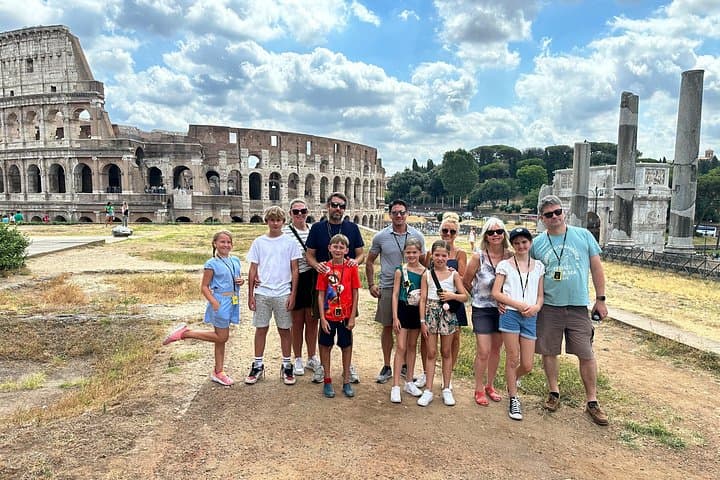 In front if the Colosseum