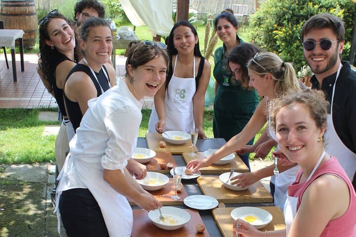 Have fun with your group and new friends while making pasta from scratch!