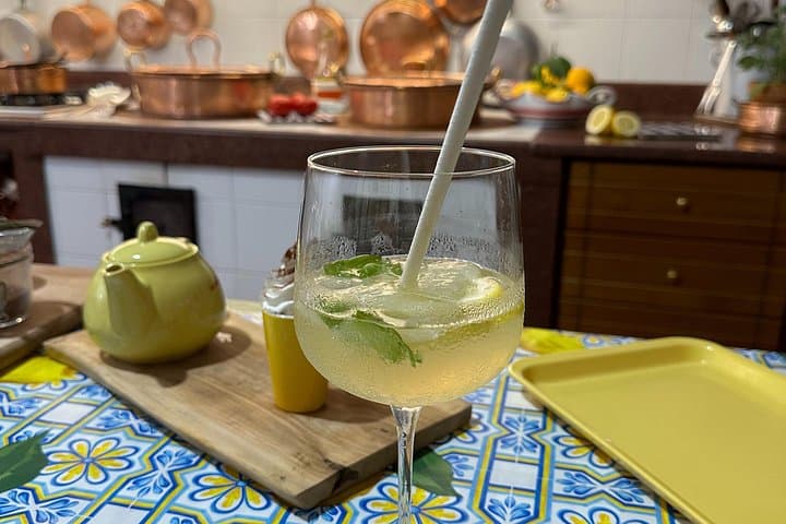 Fresh pasta and Limoncello course in a lemon grove