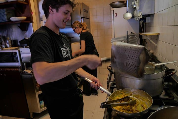 Make Pasta Carbonara from Scratch in a Jazz Club in Venice