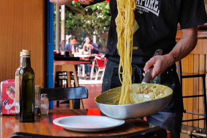 Make Pasta Carbonara from Scratch in a Jazz Club in Venice