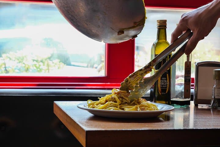 Make Pasta Carbonara from Scratch in a Jazz Club in Venice
