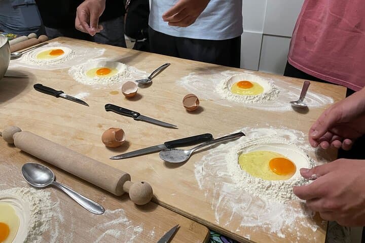Bologna Fresh Colored Pasta Home Cooking Class with wine