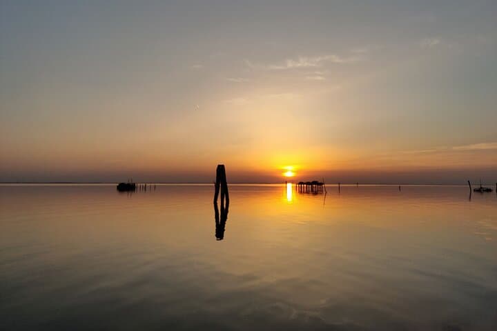 Wonderful sunset in Venetian Lagoon near Chioggia Venice