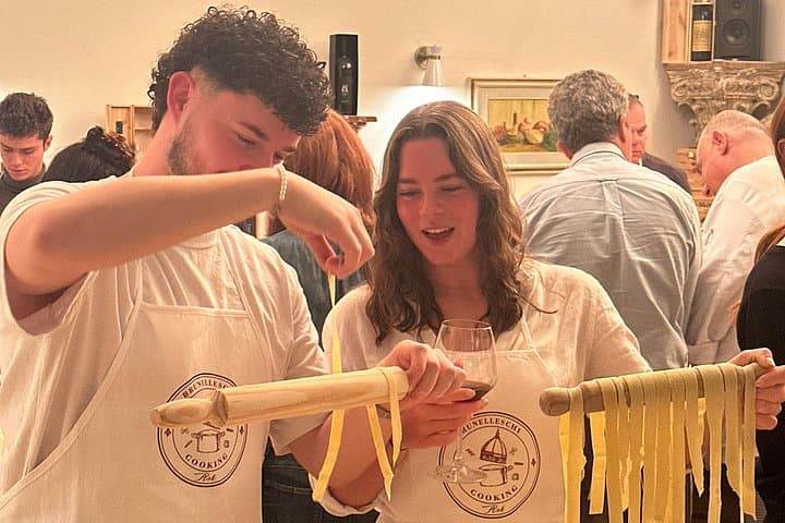 Florence: Flambé Cheese Wheel Truffle Pasta Class & Tiramisù