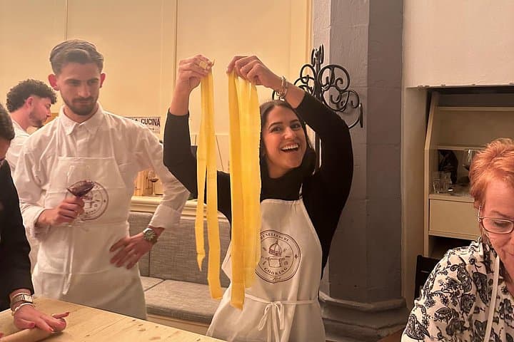 Florence: Flambé Cheese Wheel Truffle Pasta Class & Tiramisù