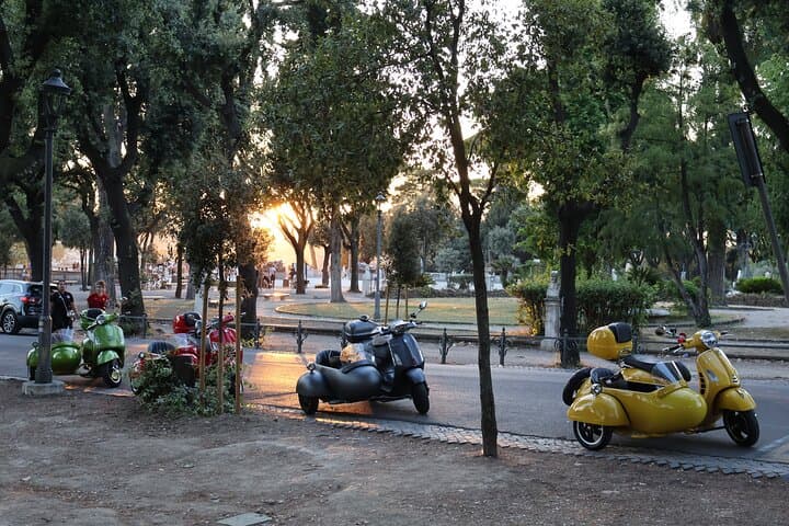 Vespa Sidecar Tour In Rome with Pickup, Drop-off, Gelato included