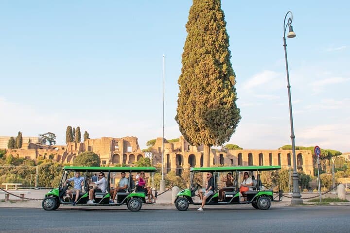 Cruise past Circus Maximus, the legendary Roman chariot racing stadium, on your sightseeing golf cart adventure.