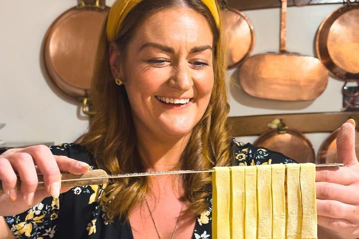 Fresh pasta and Limoncello course in a lemon grove