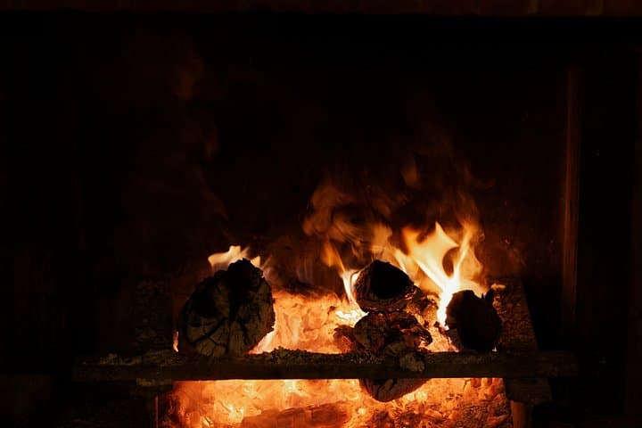 The warmth of the fireplace that warms cold and rainy days