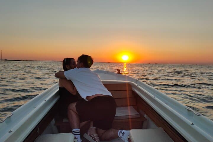 Couple in love during sunset Tour