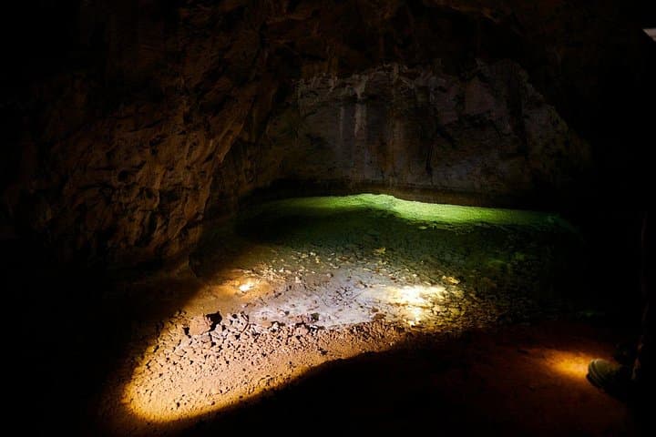 The underground lakes inside the caves of the Temple of Claudius