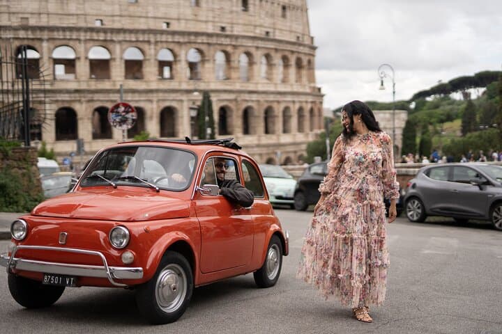 Rome Vintage Fiat 500 car Tour With Photographer