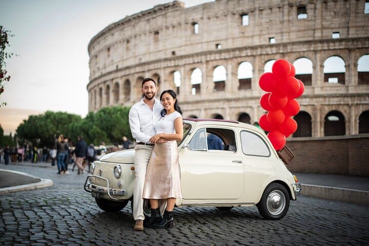 Rome FIAT 500 transport with Pro Photoshoot service
