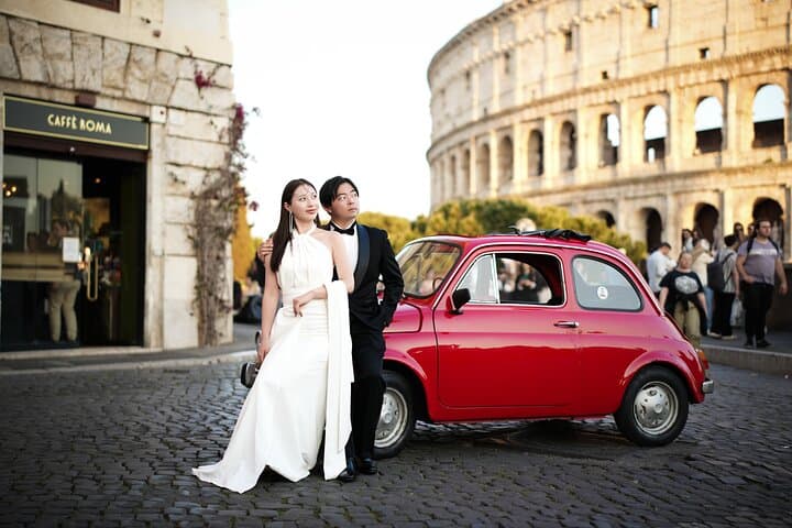 Rome FIAT 500 transport with Pro Photoshoot service