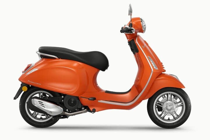 orange vespa italian