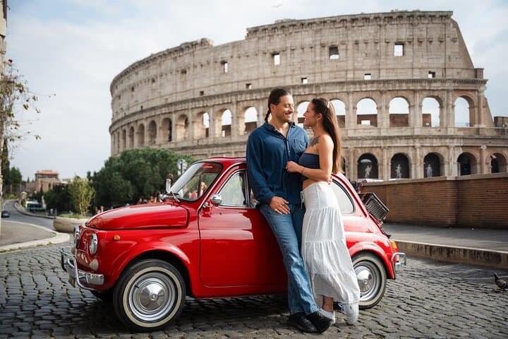 Rome Vintage Fiat 500 car Tour With Photographer