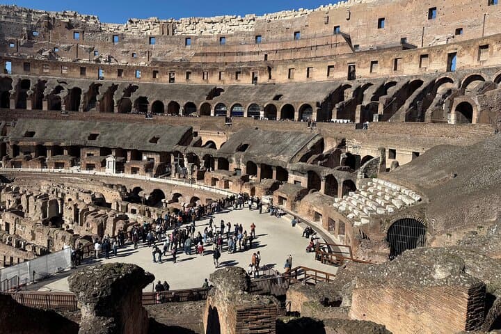 View from the second floor overlooking the arena