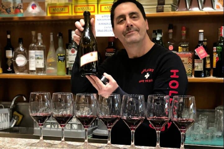 Owner of one of the stops we go to introduces the wine