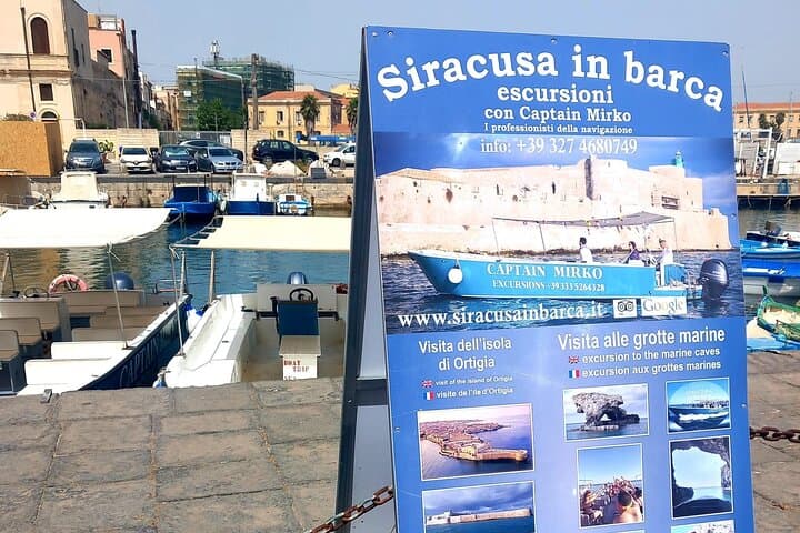 Syracuse Ortigia and Sea Caves Boat Tour with Captain Mirko