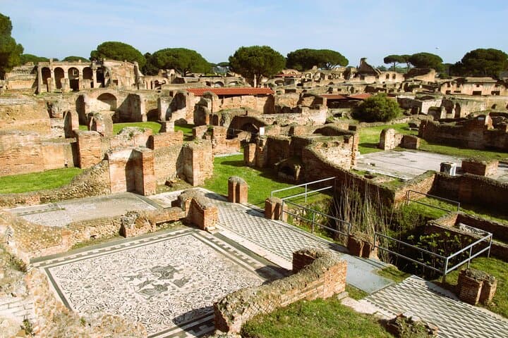 Ostia Antica site is vast, but green and cool.