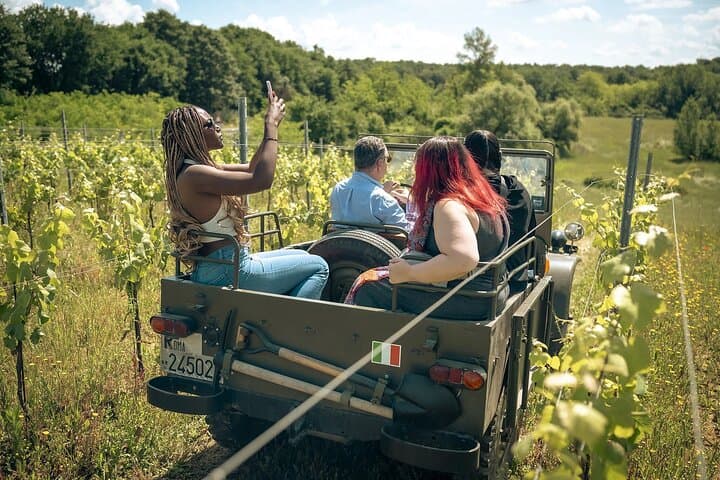 Tuscan Vineyard Old Jeep Tour, Wine Tasting & Lunch