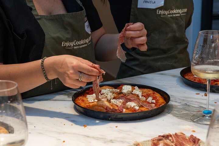 Cook & Dine in Rome: Pizza, Ravioli & Italian Dessert with Wine