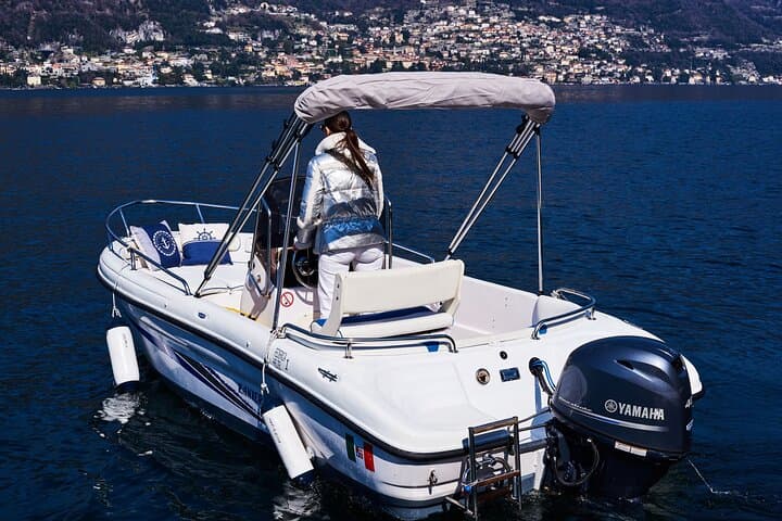Self Drive Boat Lake Como - No License - Sunshade