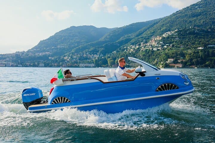 Private Fiat 500 Boat Tour in Lake Como