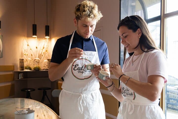 Tasting the home made gelato