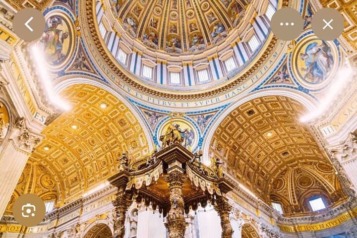 The interior of St. Peter's Basilica in the Vatican