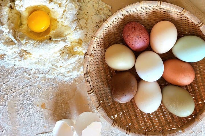 Pure flour and Heritage colored eggs