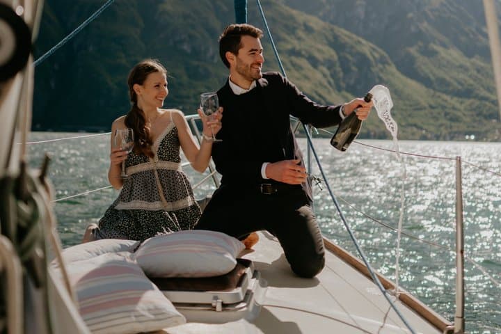 Sunset Sailing Lake Como with Private Skipper